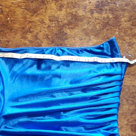 Windsor Blue Ruched Strapless Bodycon Dress - Picture 11 of 14